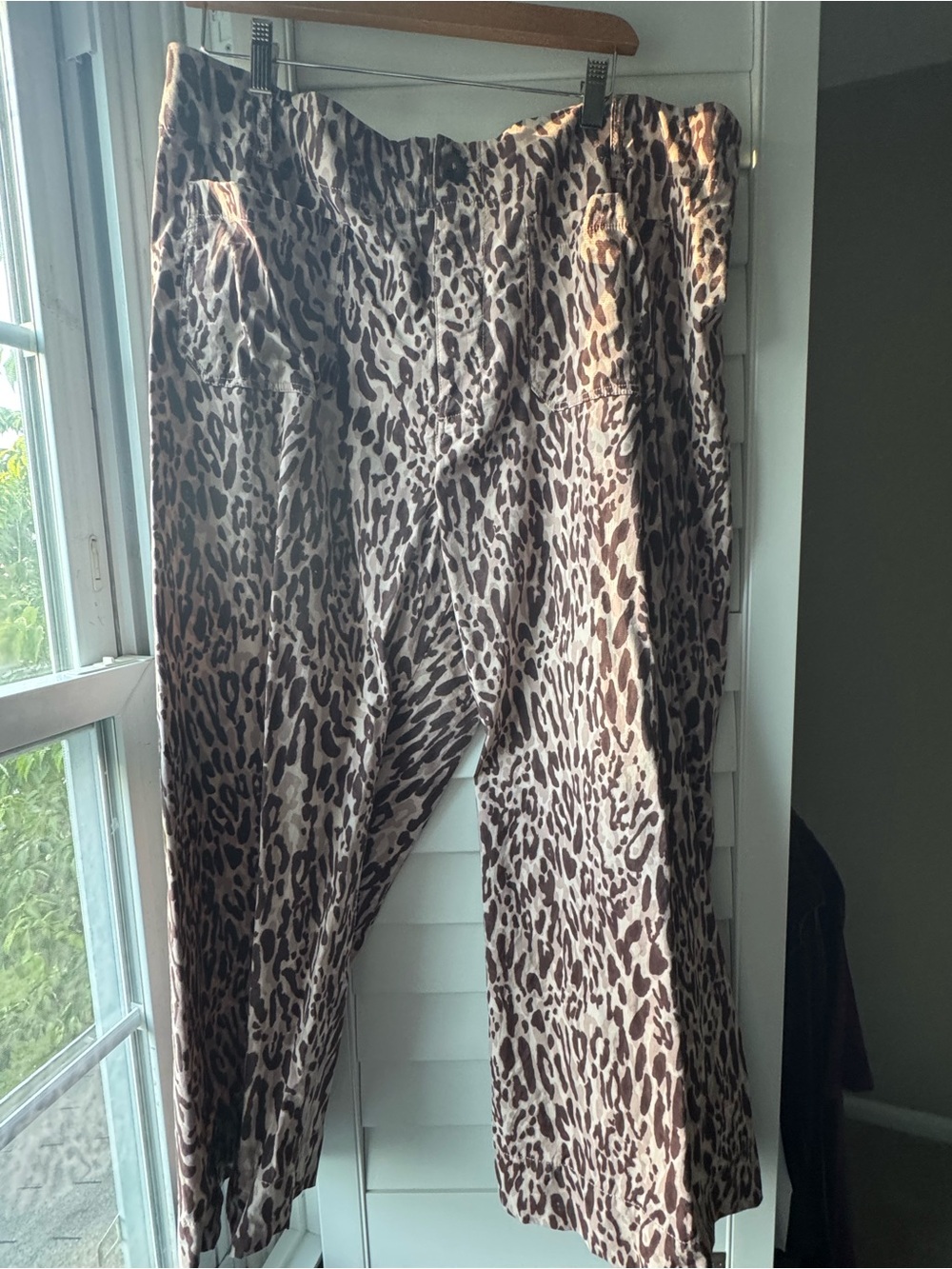 Anthropologie Maeve Colette Leopard Print High-Waist Pants - Brown/Beige 20W EUC - Picture 9 of 10